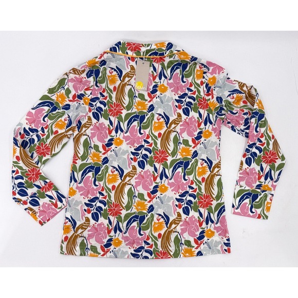 New Boden Pajama Shirt Womens 4 Floral Button Front Long Sleeve Sleepwear - Picture 2 of 11